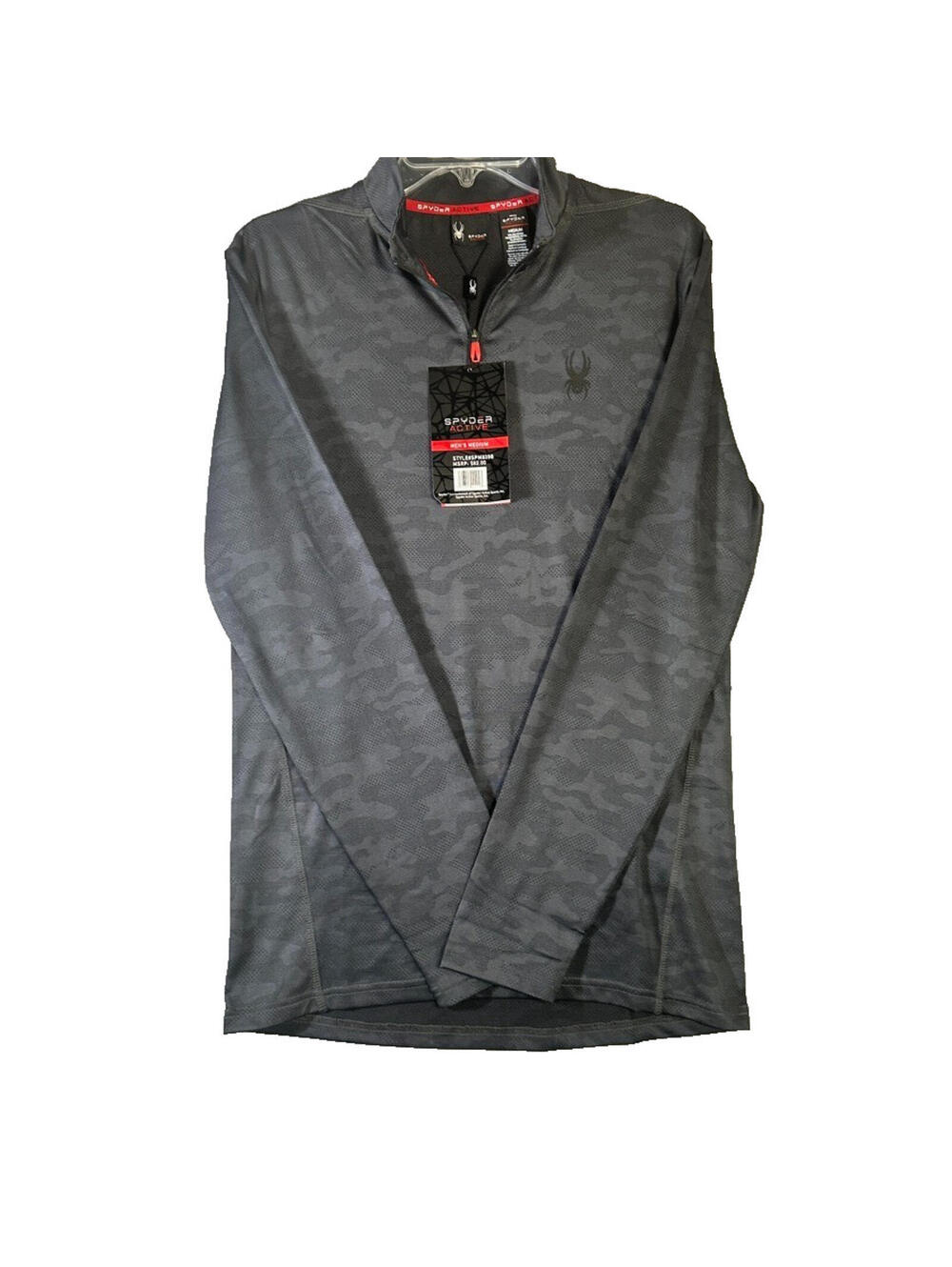 Spyder Active Men’s Quarter Zip Performance Pullover in Gray Medium (M) - NWT